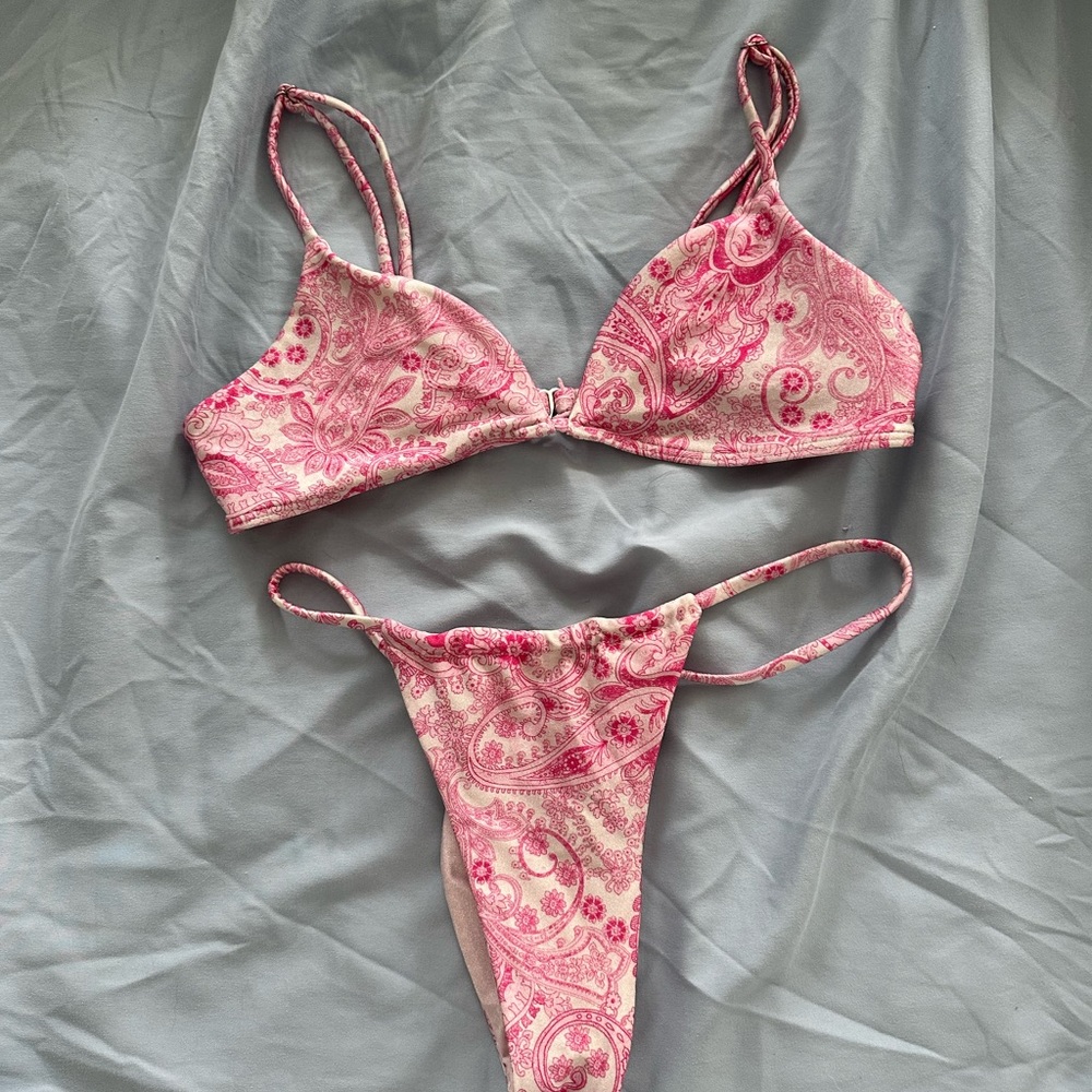 Frankie’s bikinis pink paisley bikini